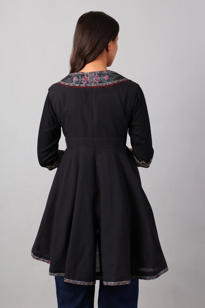 Black Madhubani Shrug